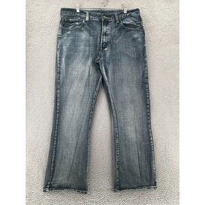 Flypaper Denim Straight Leg Blue Jeans Mens 38x31 Acid Wash 100% Cotton